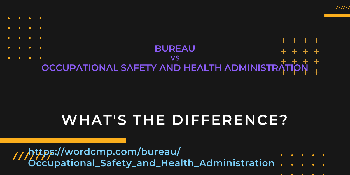 Difference between bureau and Occupational Safety and Health Administration