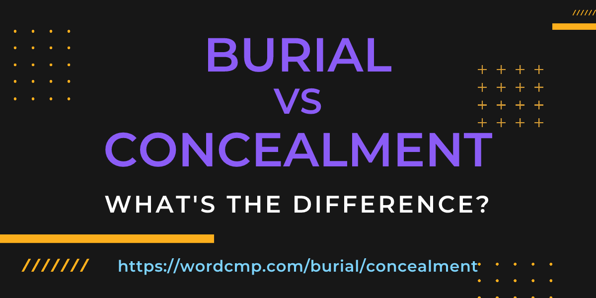 Difference between burial and concealment