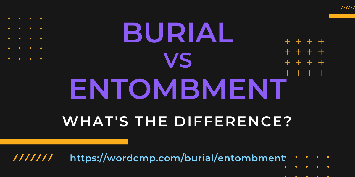 Difference between burial and entombment