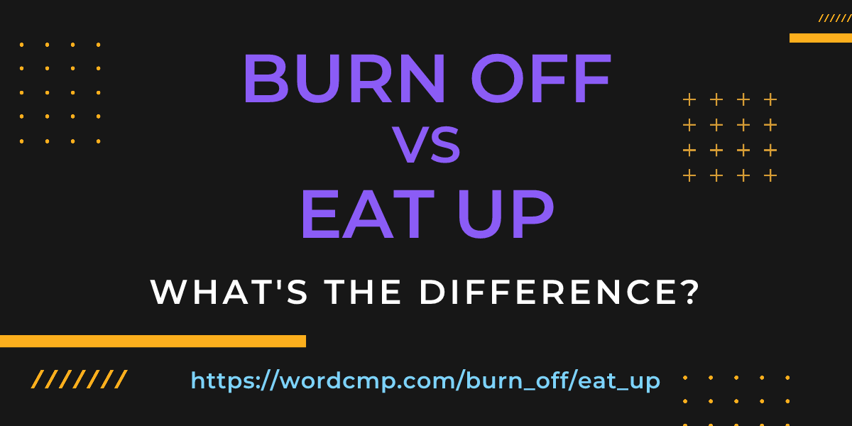 Difference between burn off and eat up
