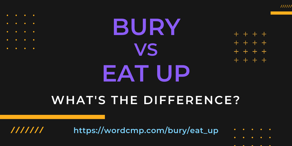 Difference between bury and eat up