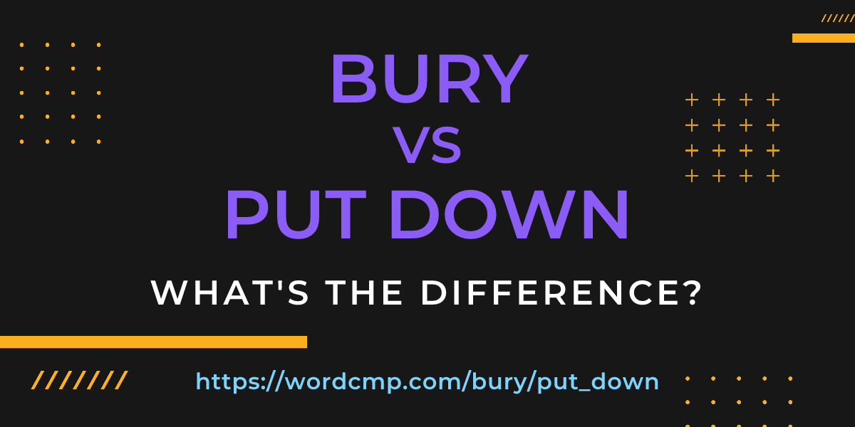 Difference between bury and put down
