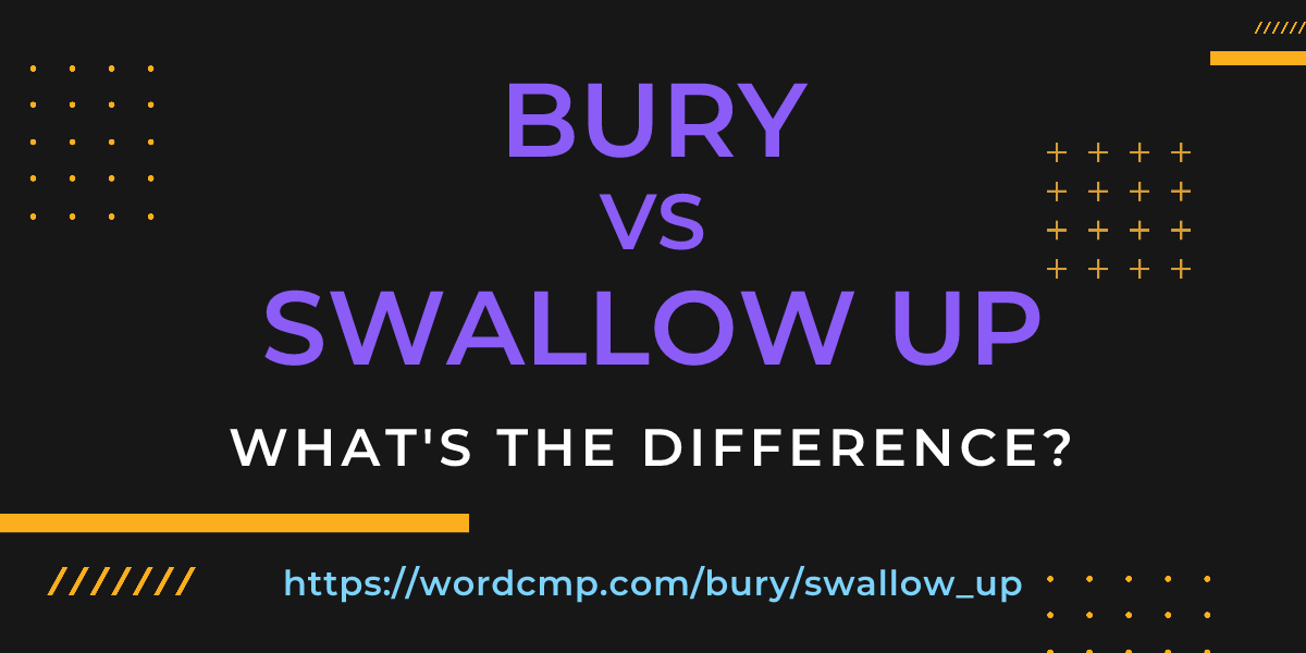 Difference between bury and swallow up