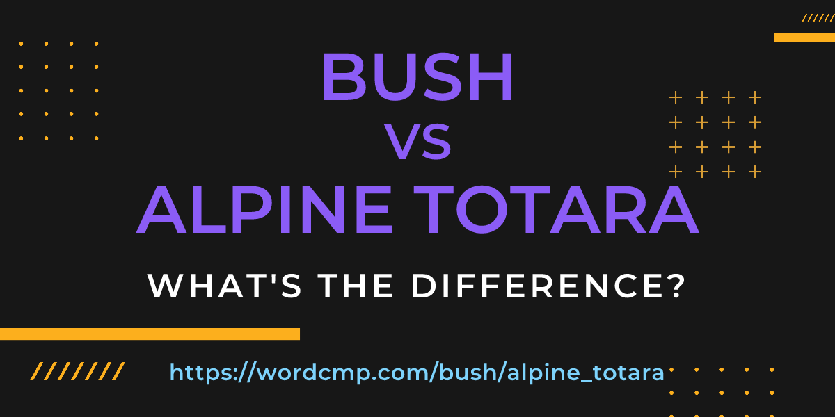 Difference between bush and alpine totara