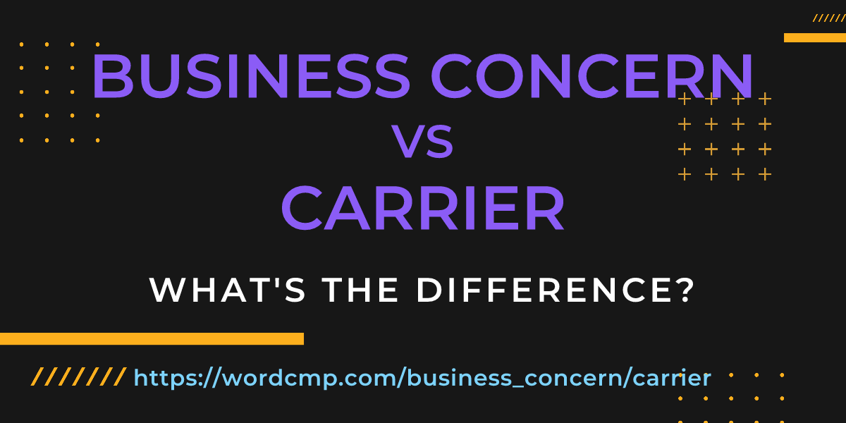 Difference between business concern and carrier