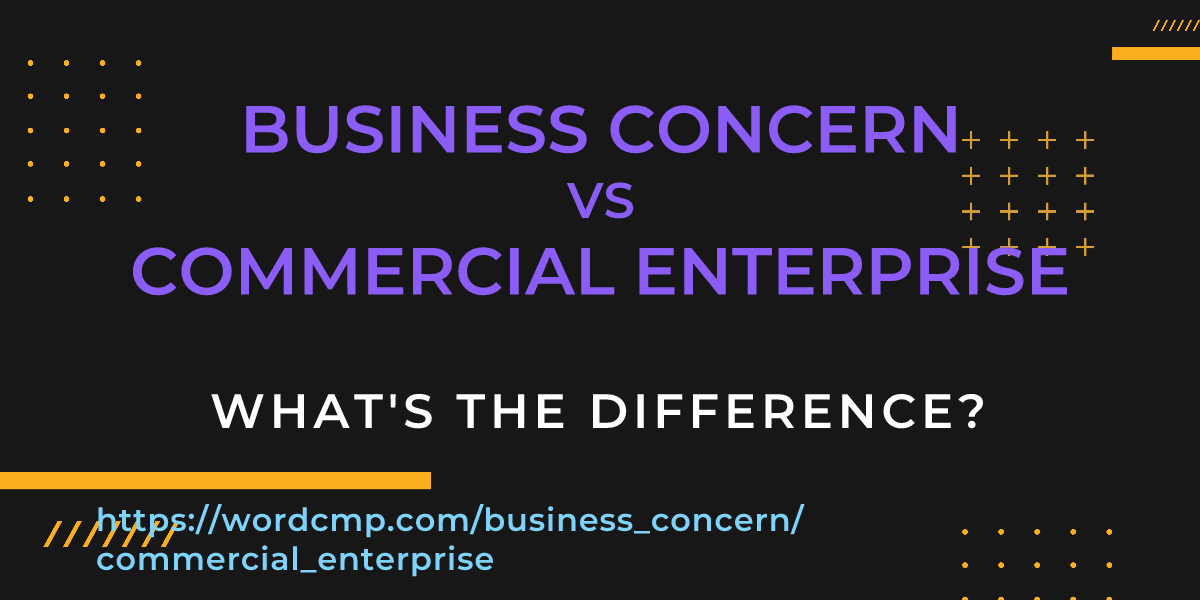 Difference between business concern and commercial enterprise