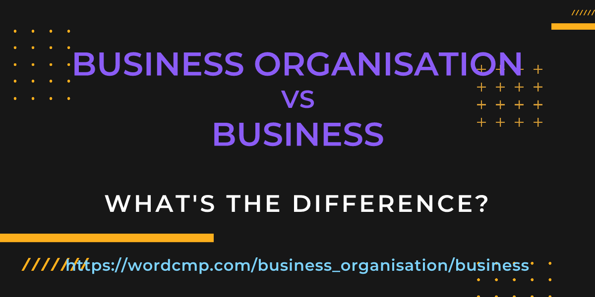 Difference between business organisation and business
