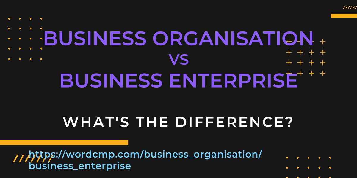 Difference between business organisation and business enterprise