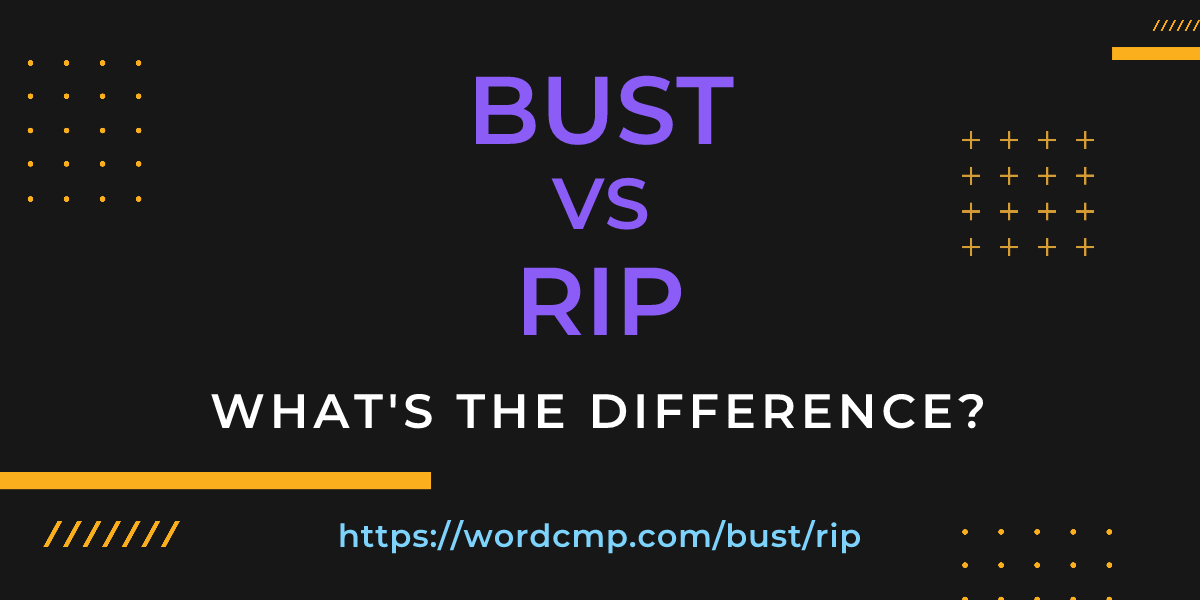 Difference between bust and rip