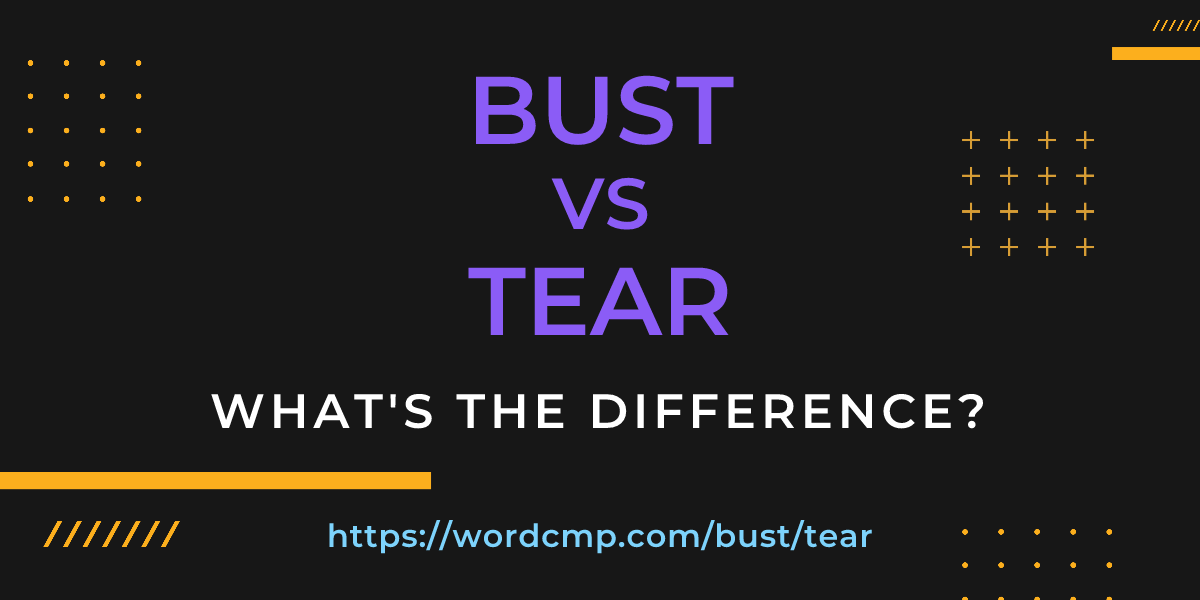 Difference between bust and tear