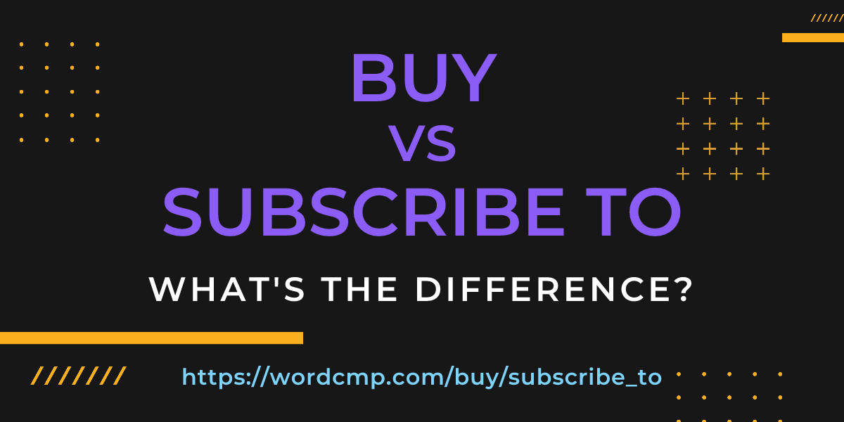 Difference between buy and subscribe to