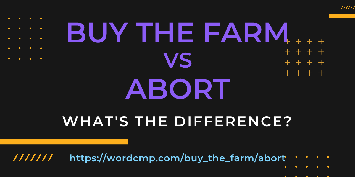 Difference between buy the farm and abort