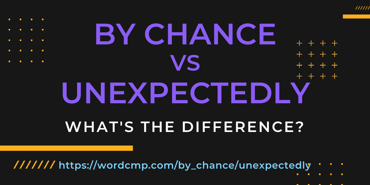 Difference between by chance and unexpectedly