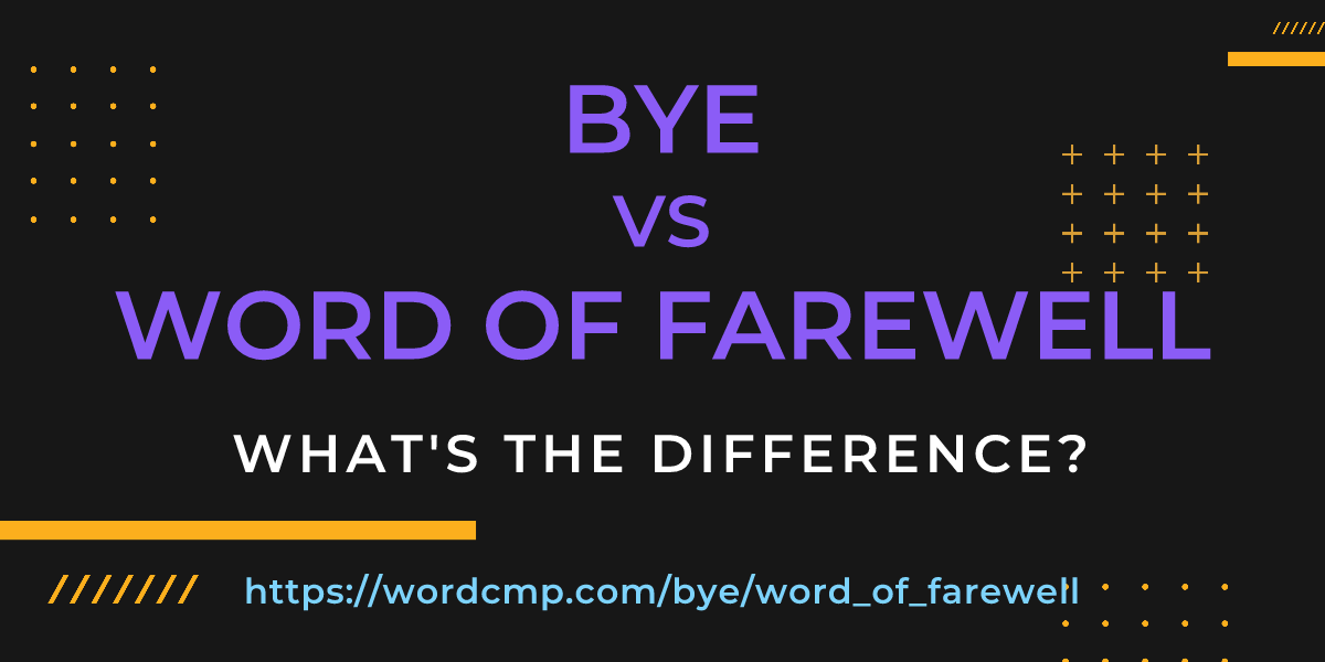 Difference between bye and word of farewell
