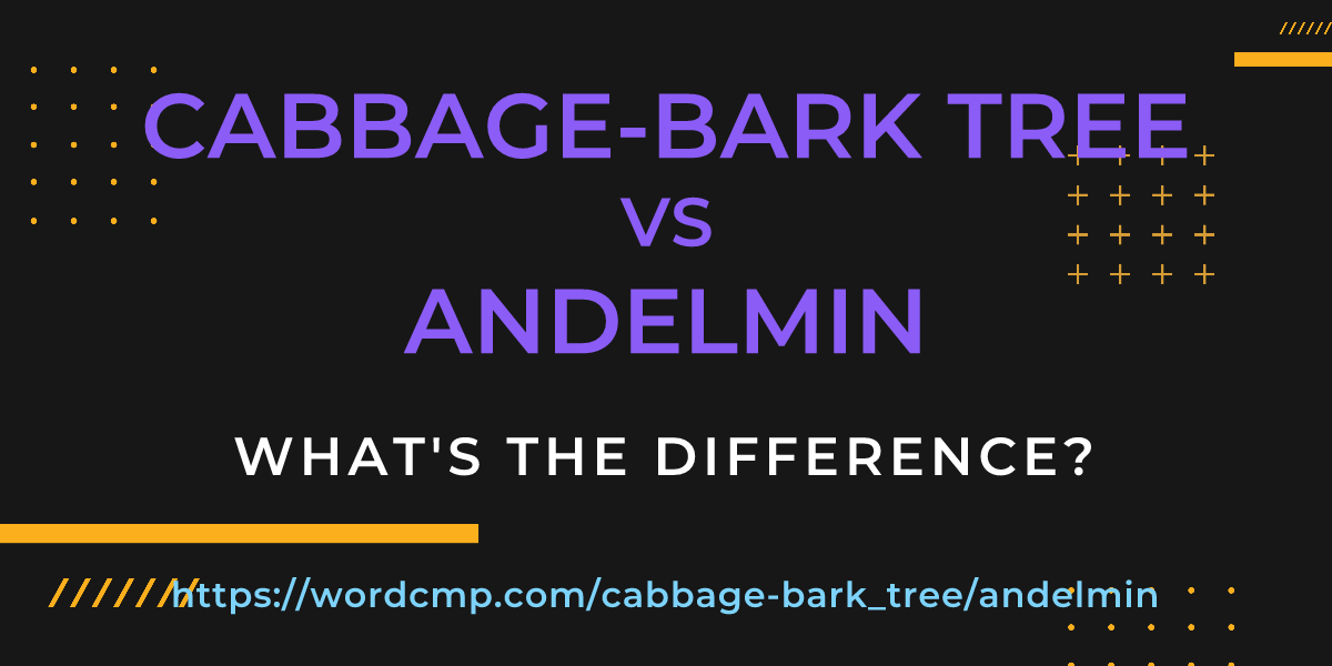 Difference between cabbage-bark tree and andelmin