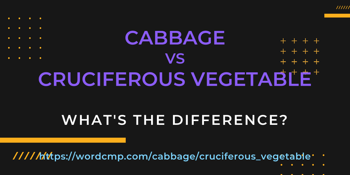 Difference between cabbage and cruciferous vegetable