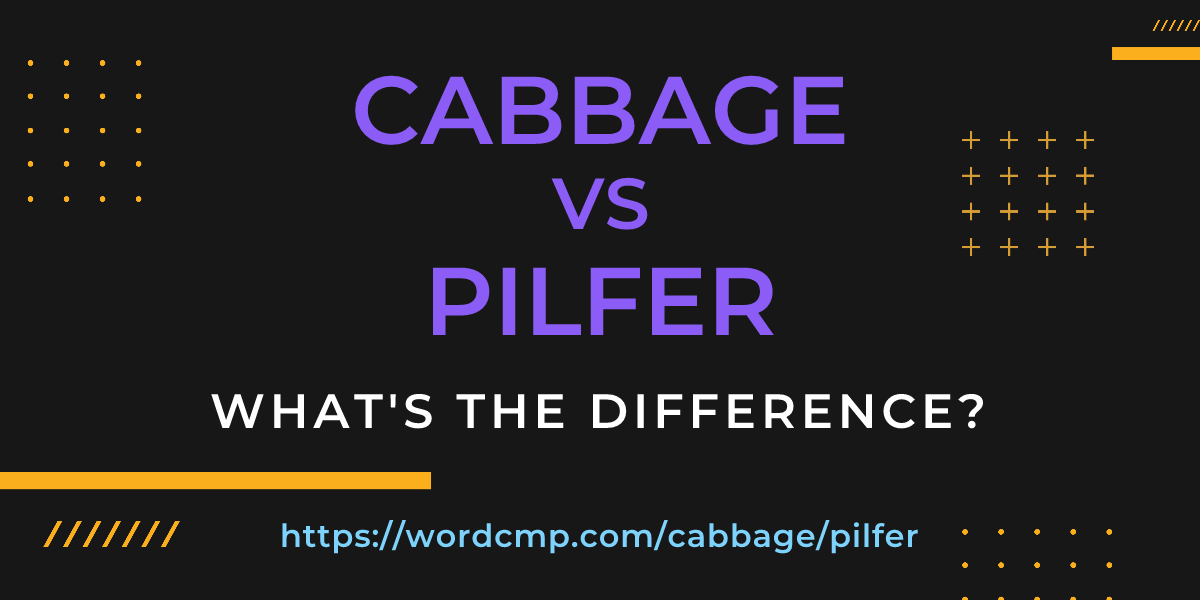 Difference between cabbage and pilfer