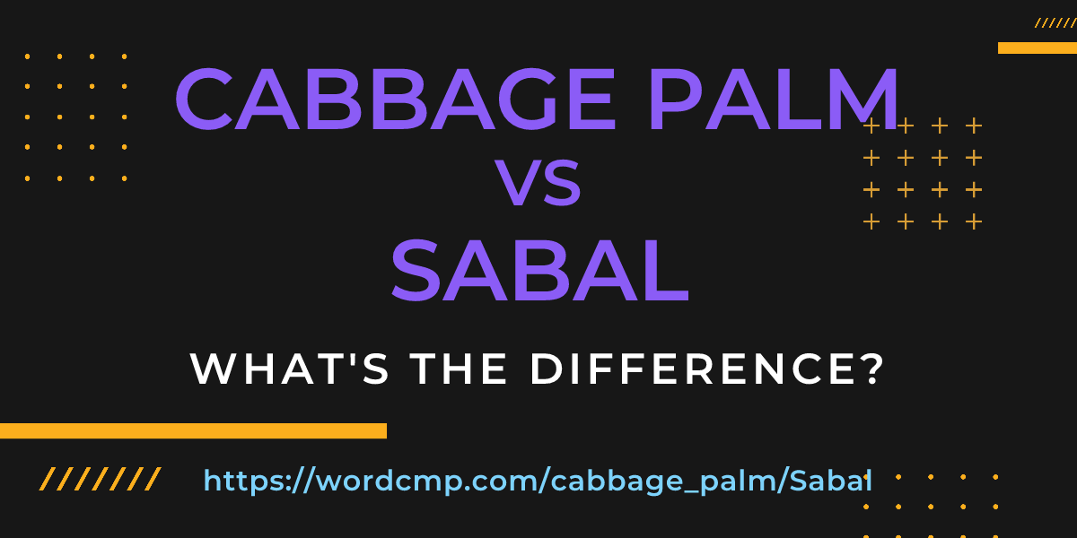 Difference between cabbage palm and Sabal