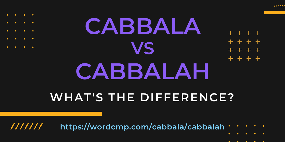 Difference between cabbala and cabbalah