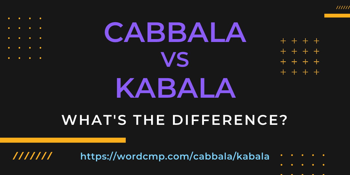 Difference between cabbala and kabala