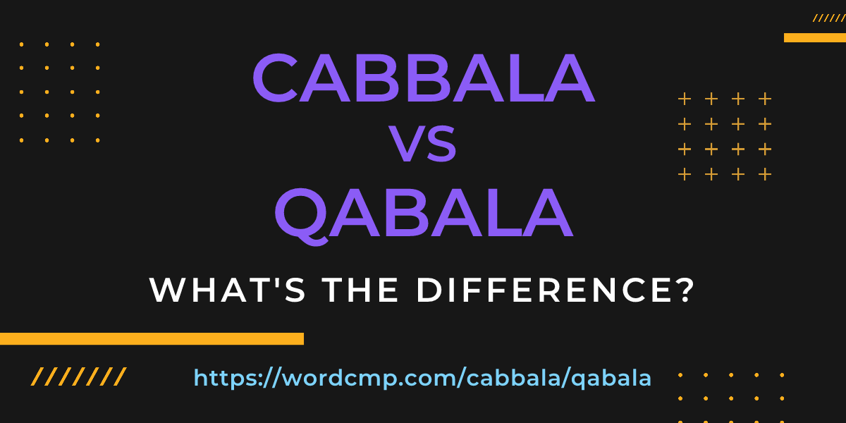 Difference between cabbala and qabala
