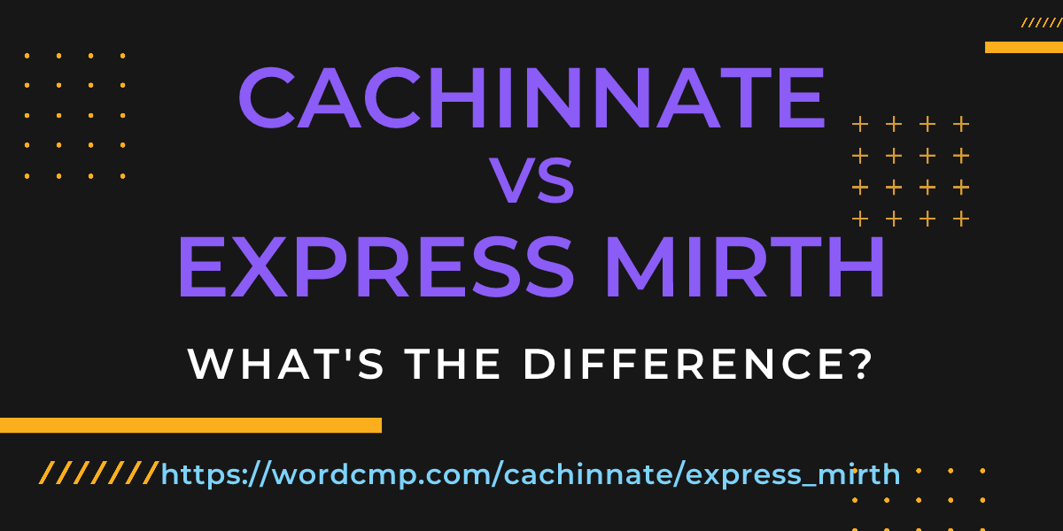 Difference between cachinnate and express mirth