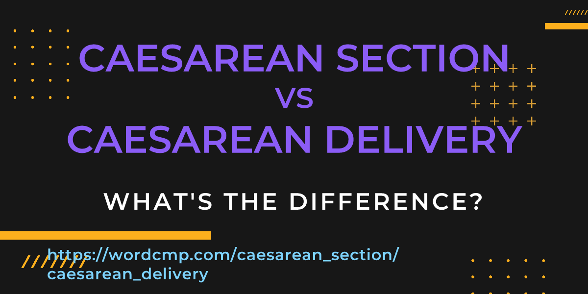 Difference between caesarean section and caesarean delivery