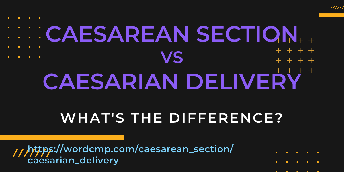 Difference between caesarean section and caesarian delivery