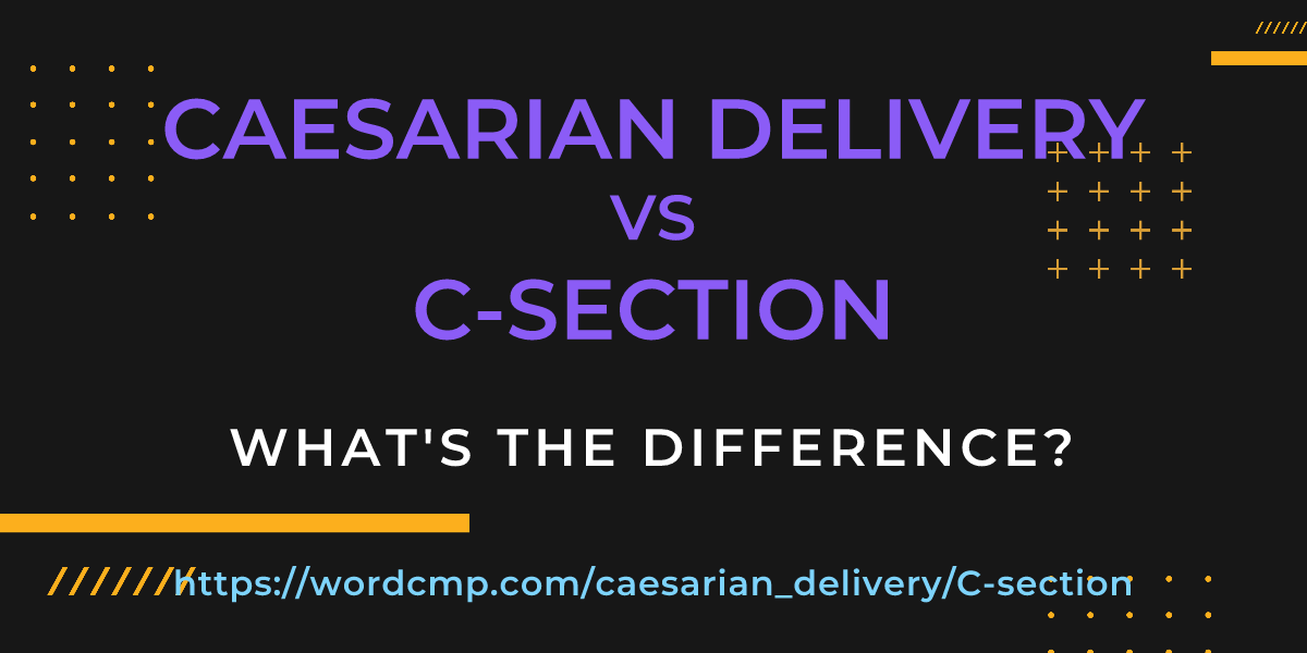 Difference between caesarian delivery and C-section