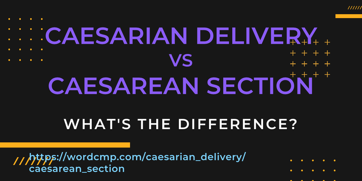 Difference between caesarian delivery and caesarean section
