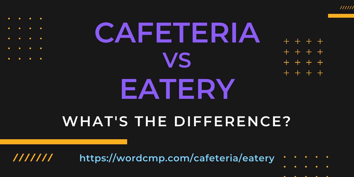 Difference between cafeteria and eatery