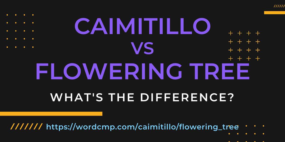 Difference between caimitillo and flowering tree