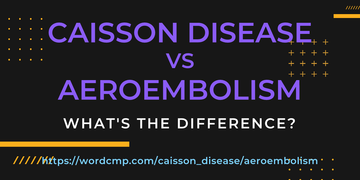 Difference between caisson disease and aeroembolism
