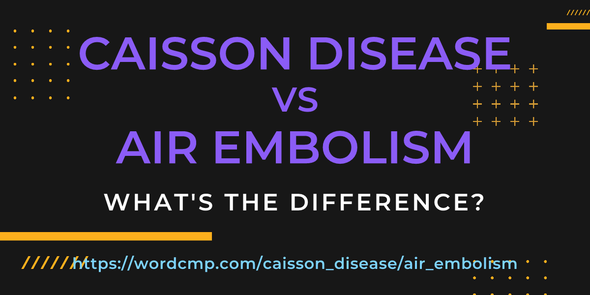 Difference between caisson disease and air embolism