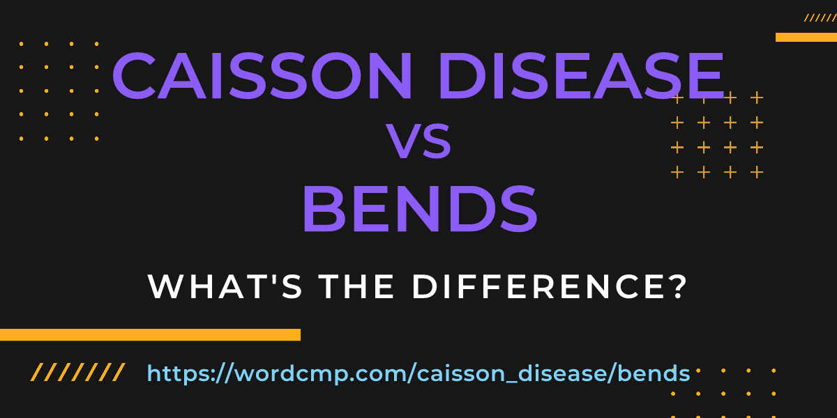 Difference between caisson disease and bends