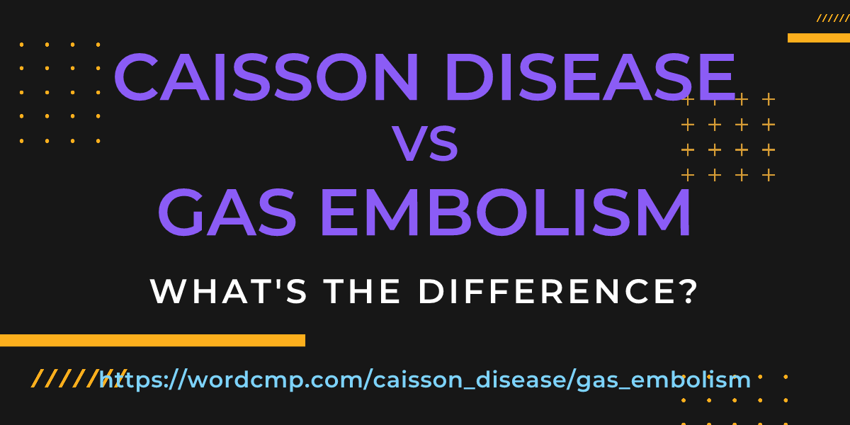 Difference between caisson disease and gas embolism