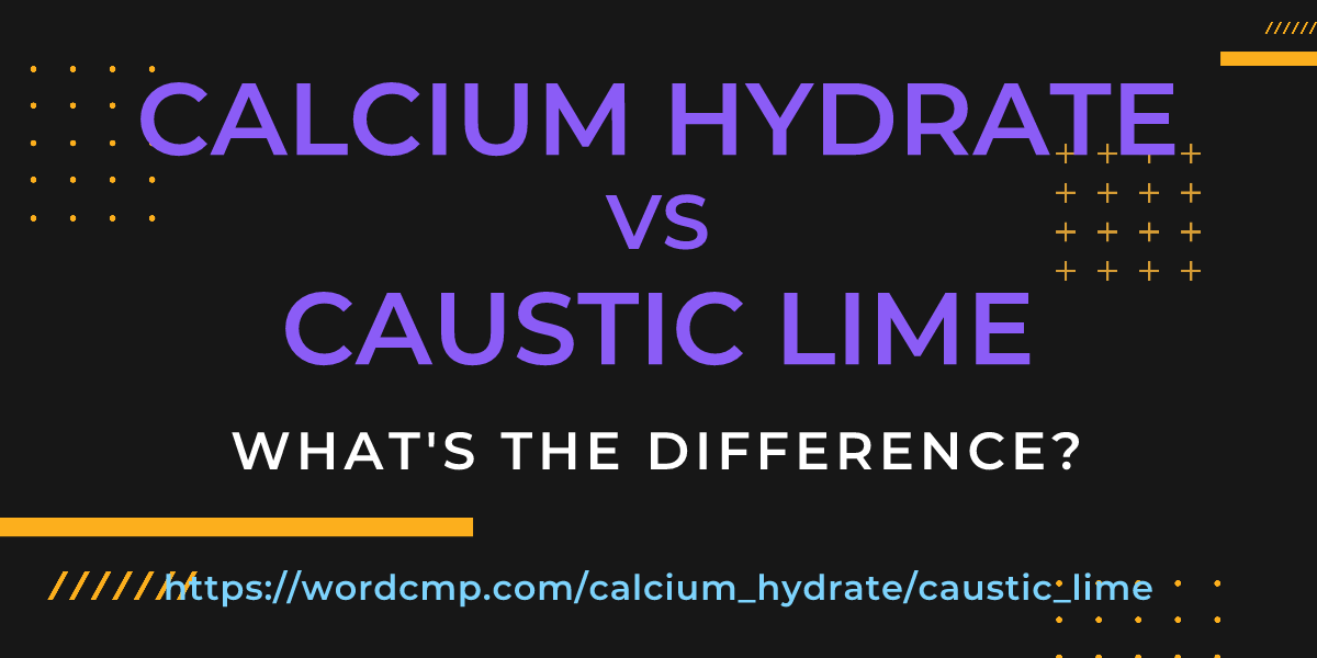 Difference between calcium hydrate and caustic lime
