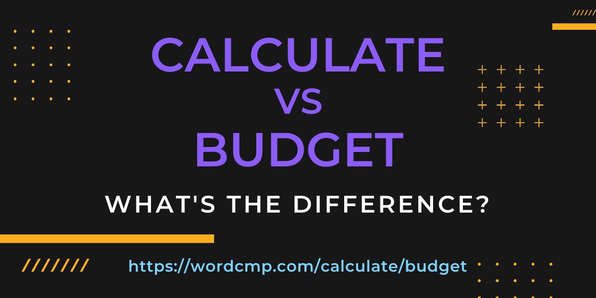 Difference between calculate and budget