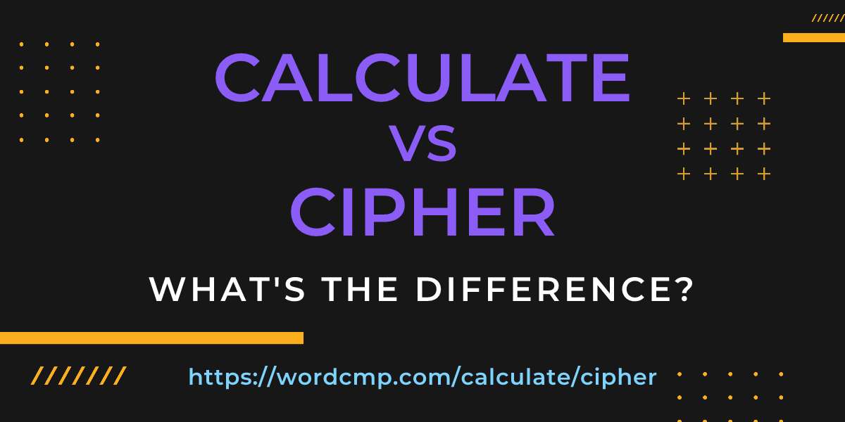Difference between calculate and cipher