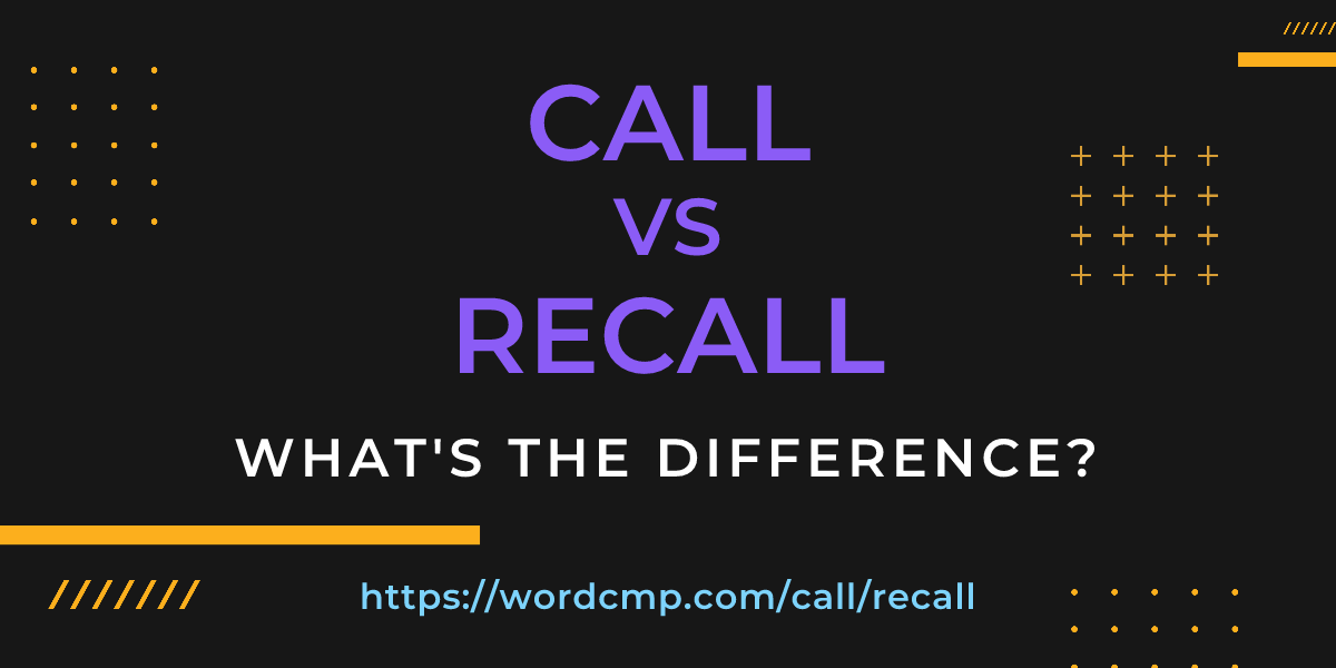 Difference between call and recall