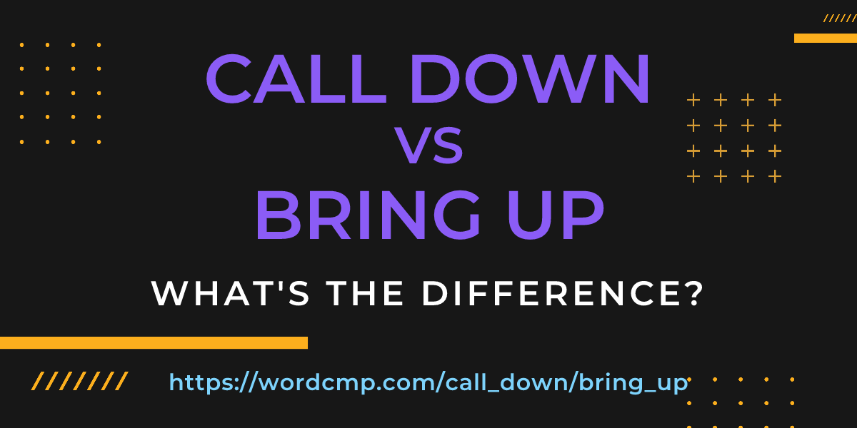 Difference between call down and bring up