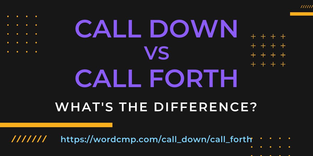 Difference between call down and call forth