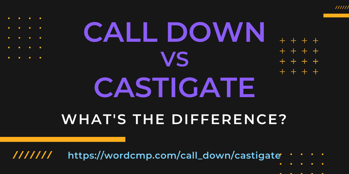 Difference between call down and castigate
