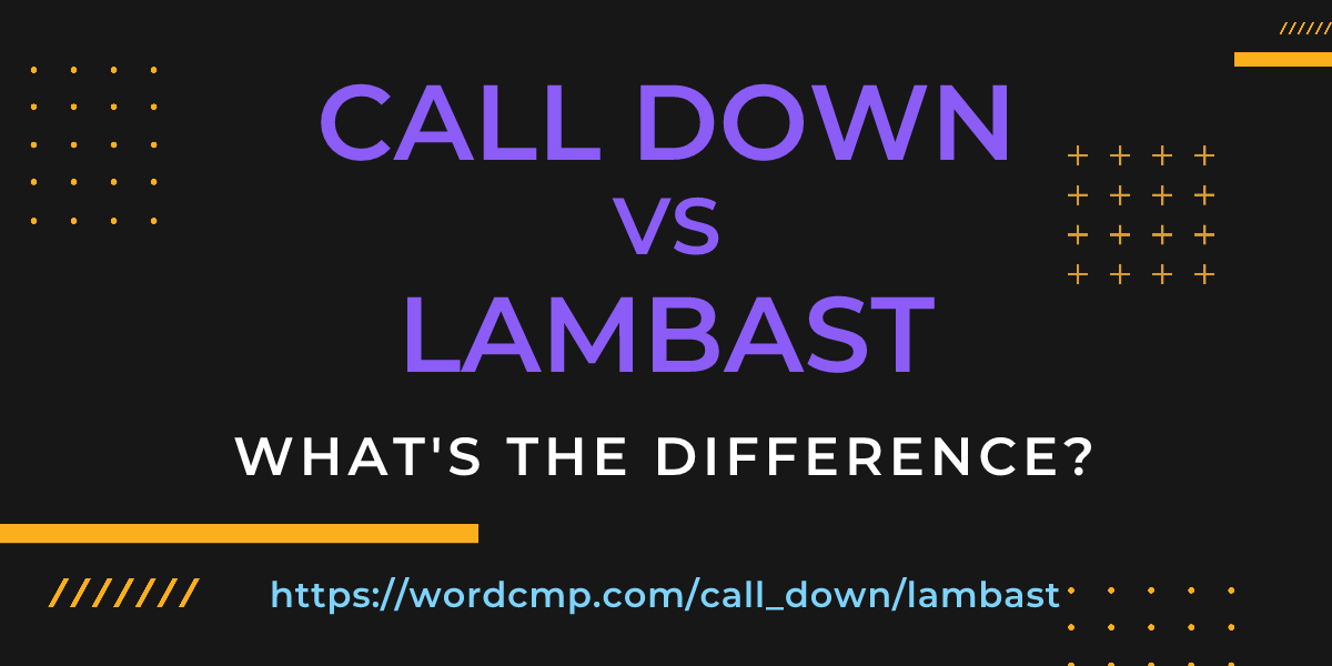 Difference between call down and lambast
