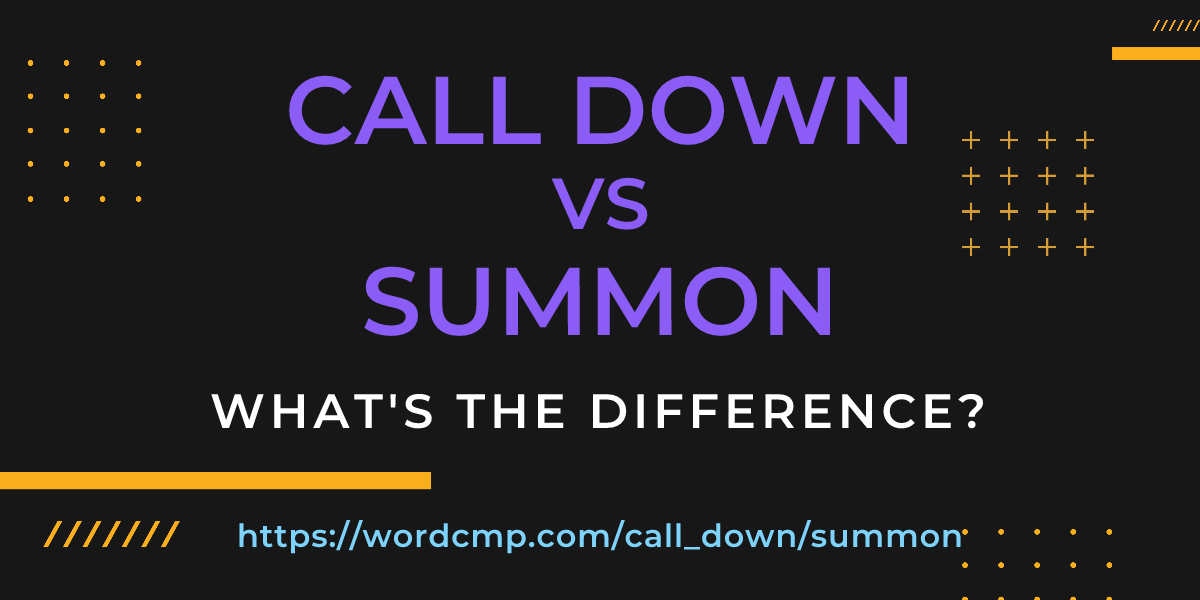 Difference between call down and summon