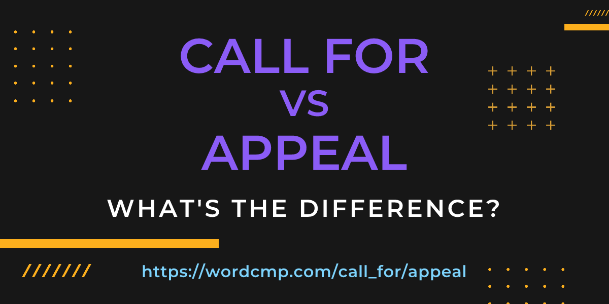 Difference between call for and appeal