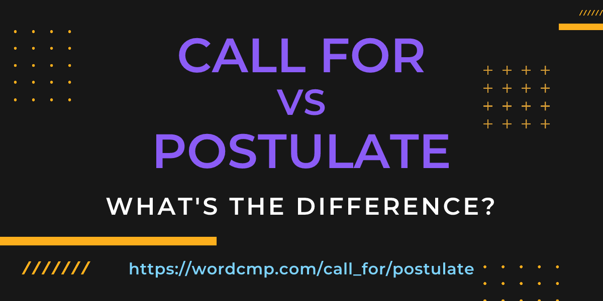 Difference between call for and postulate