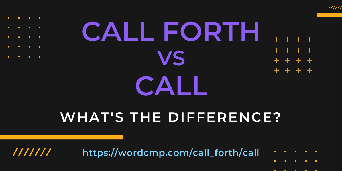 Difference between call forth and call