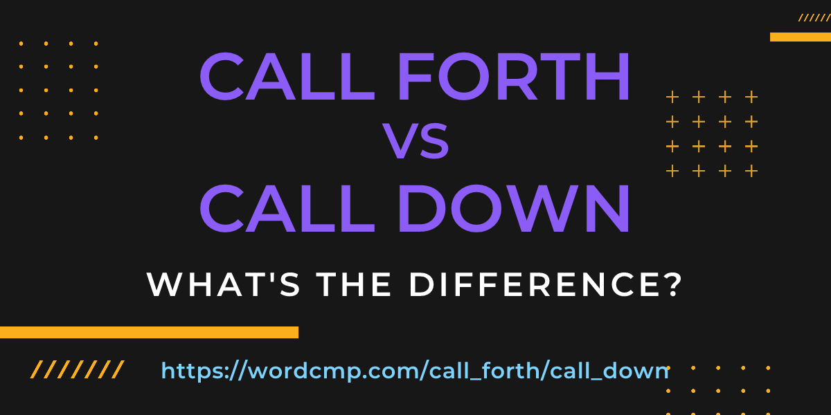 Difference between call forth and call down