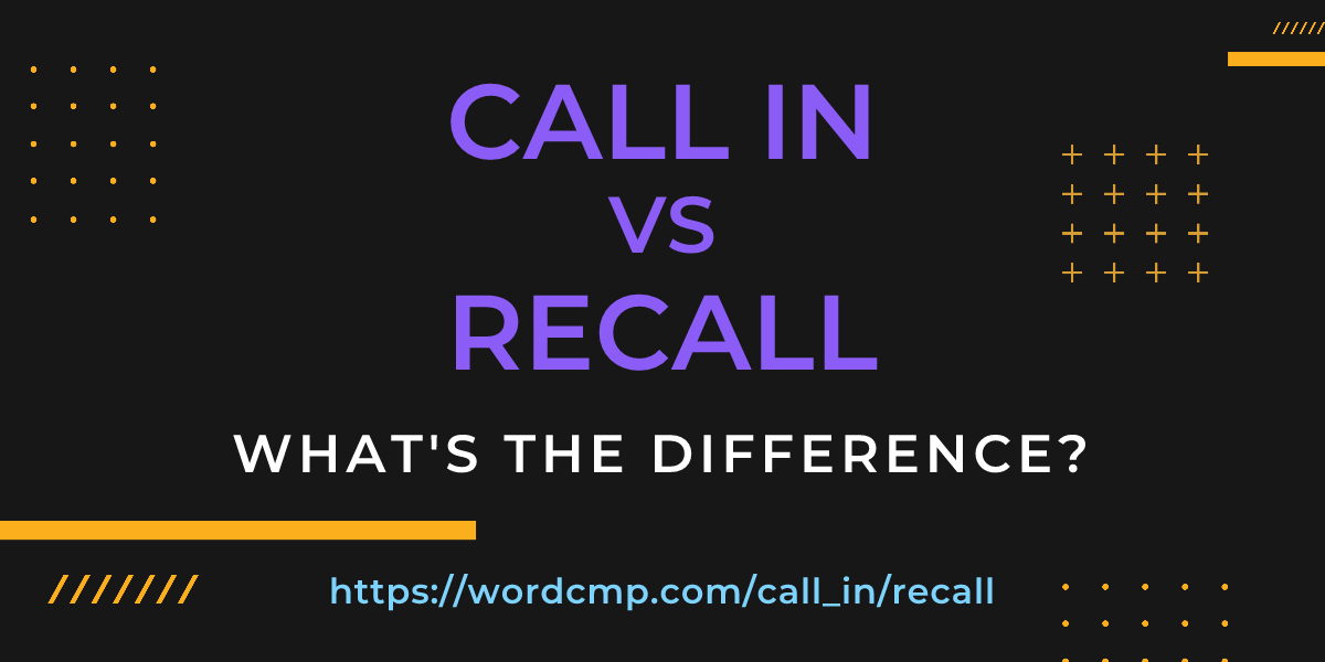 Difference between call in and recall